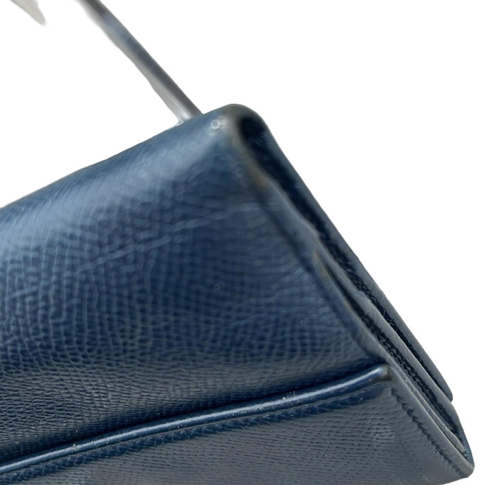 Bally Navy Blue Compact Leather Wallet with Silver Hardware EUC - Picture 10 of 13
